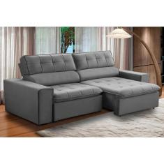 Imagem de Sofa 2 Lugares Retratil Reclinavel Atenas 2,50 M Suede Cinza