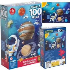 Imagem de Quebra-Cabeça Puzzle Conhecendo Os Planetas 100 Peças Grow