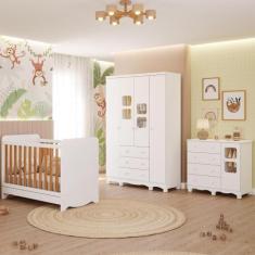 Imagem de Quarto De Bebê Completo Berço Americano Ben 3 Em 1 Guarda Roupa 4 Port