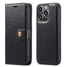 Imagem de Capa de telefone de couro magnético destacável para iPhone 15 12 13 11 14 Pro Max XS XR X SE 2022 8 7 Plus Capa porta-cartão carteira, preta, para iPhone 11 (6,1 polegadas)
