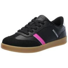 Imagem de Skechers Tênis Zinger Street para meninas, Preto/branco/rosa, 3.5 Big Kid