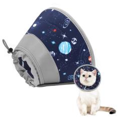Imagem de GoGoPaw Cone de gato, coleira de cone ajustável para gatos macia para parar de lamber, alternativa de cone de gato fofo dobrável, cone de pescoço resistente à água para gatos, coleira leve para