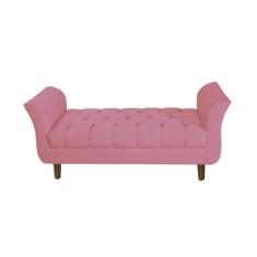 Imagem de Recamier Estofado Para Sala de Estar 100 cm Grécia Suede Rosa Barbie -