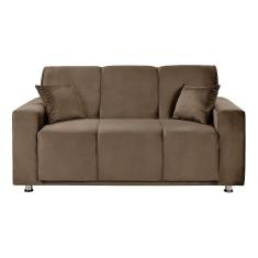 Imagem de Sofá 3 Lugares Tokyo Veludo Marrom Shop Das Cabeceiras Marrom