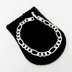 Imagem de Pulseira Masculina 23cm 7mm Largura Folheada Prata PL202