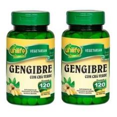 Imagem de Kit 2 Gengibre Com Chá Verde - Unilife - 120 Comprimidos