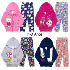 Imagem de Kit 4 Conjuntos Infantil Menina Moletom Roupas Frio Inverno - Moderna