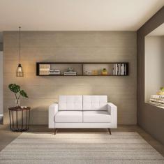 Imagem de Sofá 2 Lugares Pé Palito Joy Linho Cotton Cru