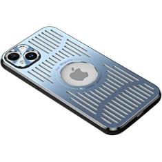 Imagem de Doulings Projetada para capa de iPhone, [proteção militar contra queda e lente da câmera], capa à prova de choque com logotipo de dissipação de calor de liga de alumínio luxuosa (azul, iPhone 16 Pro