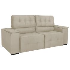 Imagem de Sofá Cama Retrátil Sala Vicenza 210cm Bouclé Bege