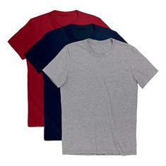 Imagem de Kit Com 3 Camisetas Masculina Lisa Básica Algodão Premium (Kit 7, GG)