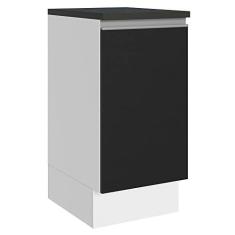 Imagem de Balcão 100% Mdf 40 cm 1 Porta Branco/preto Acordes Madesa