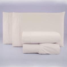 Imagem de Jogo de Lençol Casal Percal 200 Fios 4 Peças - Palha