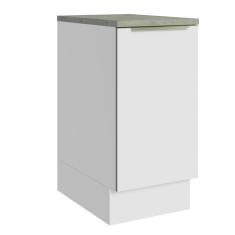 Imagem de Balcão 40 cm 1 Porta Branco/Branco Veludo Lux Madesa