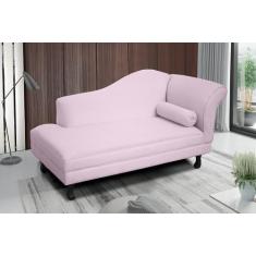 Imagem de Recamier Divã Larissa Liso 140cm Lado Direito Suede Rosa Bebê - Vh Mov