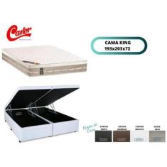 Imagem de Conjunto Colchão Castor Premium Tecnopedic C/ Cama Box Baú Casal King