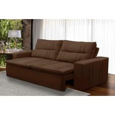 Imagem de Sofá Retrátil e Reclinável 2 lugares com Molas 1,50m Ester Suede Marrom Adonai Estofados