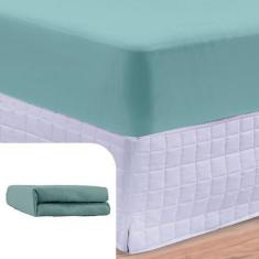 Imagem de Lençol Elástico Menta Malha 100% Algodão Fio 30/1 Penteado - Bella Enx