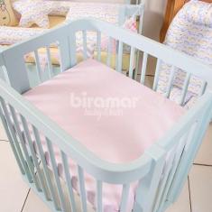 Imagem de Lençol de Mini Berço Rosa 1 peça 100% Algodão com Elástico - Biramar B