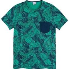 Imagem de Camiseta Manga Curta Masculina Estampada Malwee verde
