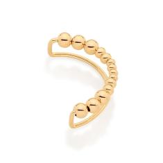Imagem de Brinco Rommanel Banhado Ouro Piercing Pressão Com Esferas 526604