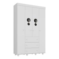 Imagem de Guarda-Roupas Infantil 4 Portas E 3 Gavetas Picolé Multimóveis Bb2894 Branco