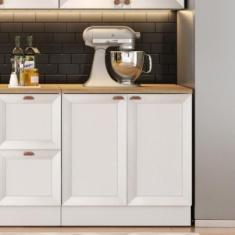 Imagem de Balcão De Cozinha 80cm 2 Portas Sem Tampo Unna Poliman Móveis