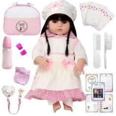 Imagem de Bebê Reborn Boneca Menina Corpo Vinil Siliconado Bolsa Itens - Cegonha