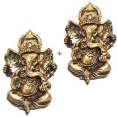 Imagem de Kit de 2 Estátuas de Ganesha  Pequeno Resina 9,5cm