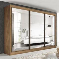 Imagem de Guarda Roupa Casal com 9 Espelho 3 Portas Lux Espresso Móveis Freijó