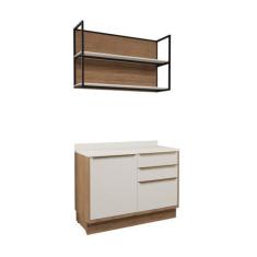 Imagem de Cozinha Modulada Pequena Com Tampo Herval Ten, 3 Peças, 100% Mdf, 120