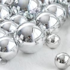 Imagem de KIT 12 Bolas Prata de Natal Decoração Enfeite Natalino Bolinhas de Nat