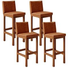 Imagem de Kit 04 Banquetas Altas Cozinha Alya L02 Camel