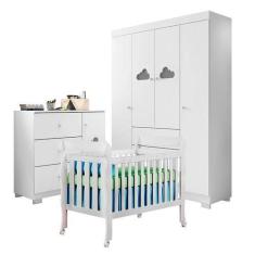 Imagem de Quarto de Bebê Ane com Berço Americano Lila Branco Brilho  Phoenix Bab