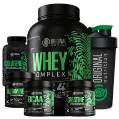 Imagem de Kit Whey Protein Complex Isolado + Bcaa + Glutamina + Creatina Monohidratada + Colágeno Hidro + Copo-Unissex