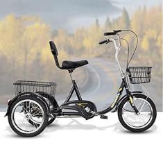 Imagem de Triciclo adulto de 40,6 cm para atividades ao ar livre, bicicleta de três rodas, pedalada com cesta de compras, bicicleta para idosos, mulheres, homens, triciclos, recreação, compras, piquenique