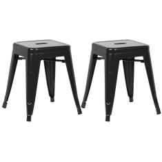 Imagem de Kit 2 Banquetas Baixas Iron Tolix 45 Cm Preto Preto
