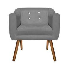 Imagem de Kit 02 Poltronas Julia Suede Grafite Strass Pés Palito