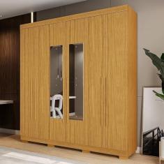 Imagem de Guarda-Roupa Casal 6 Portas com Espelho Willow Espresso Móveis Cinamomo