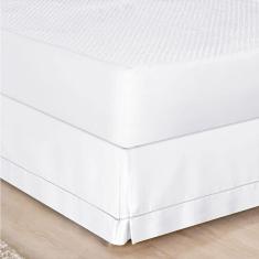 Imagem de Saia Para Cama Box Solteiro Ponto Palito 1 Peça Branco