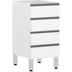 Imagem de Balcão de Cozinha sem Tampo 40cm 4 Gavetas Pérola Luciane Móveis