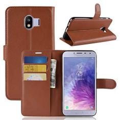 Imagem de Capa para Samsung Galaxy J4 2018 capa flip carteira de couro para Samsung Galaxy J4 2018 capa de proteção de telefone A capa com design simplificado