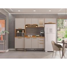 Imagem de Cozinha Completa com Aereo Vidro Reflecta 4 peças New Valência -  Cinamomo/Off White