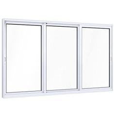 Imagem de Janela de Correr Alumínio Lateral 3 Folhas Móveis Lucasa Eccellente 120cmx150cm Branco