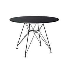 Imagem de Mesa Eiffel Redonda 110cm Tampo De Madeira  Com Base De Ferro 