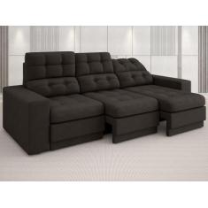 Imagem de Sofá 3 Lugares Net Jobim Assento Retrátil E Reclinável Chocolate 2,05M