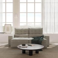 Imagem de Sofá Retrátil e Reclinável 4 Lugares 240cm Embaúba Extra Cabecasa Madeiramadeira Cinza Claro Fosco