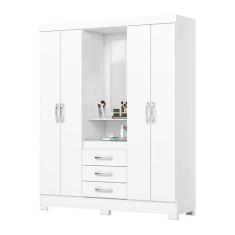 Imagem de Guarda Roupa 4 Portas 3 Gavetas Branco - Briz