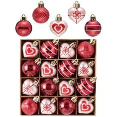 Imagem de Enfeites de Natal Valery Madelyn Heart 4 cm 16 unidades