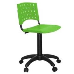 Imagem de Cadeira Giratória Fixa Plástica Verde - ULTRA Móveis